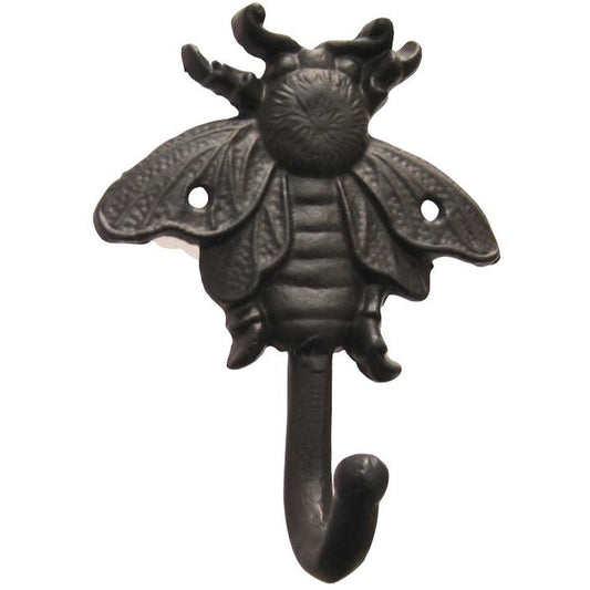 Crochet abeille en fonte, crochets muraux rustiques pour accrocher à l'intérieur et à l'extérieur, marron.