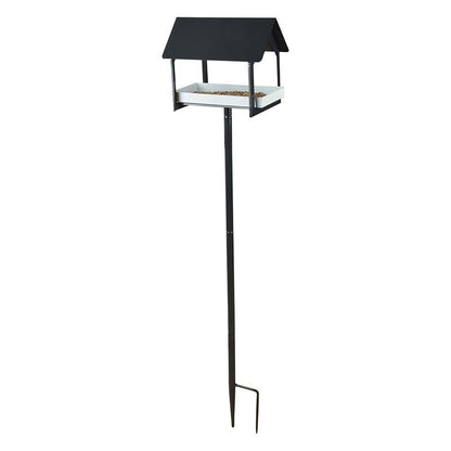 Bird Table On Stick Dark Grey/White