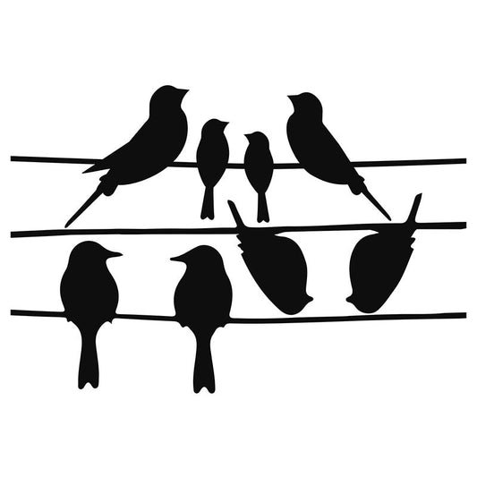 Window Stickers Birds On Wire