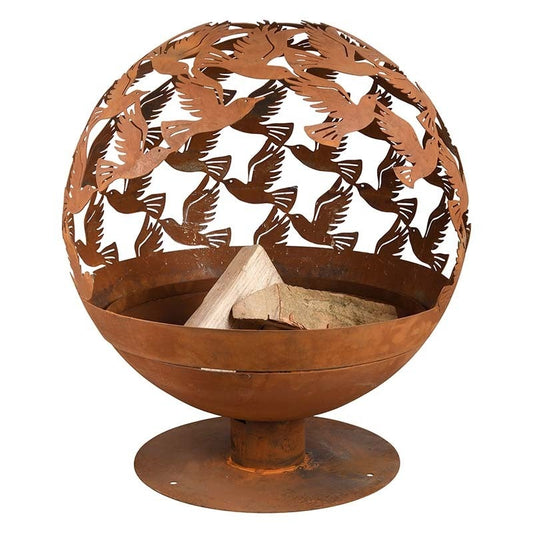 Fire Ball Laser Cut Birds Rust