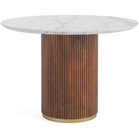 *2024 Intro* Table à manger en bois Ellis avec plateau en marbre