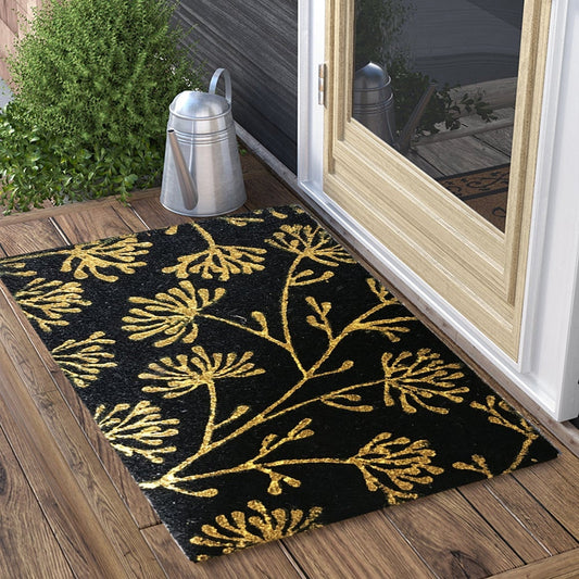 Paillasson en coco floral, tapis d'entrée faits à la main pour l'intérieur et l'extérieur, 18x30in, Glitter