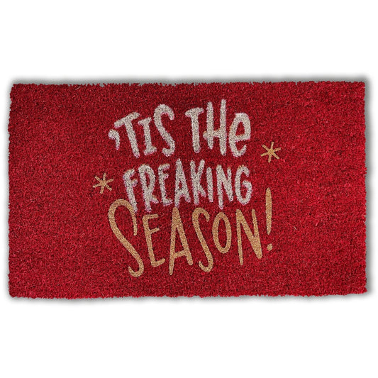 Coir Doormat, "Tis Freaking Season", Red, 45% Off
