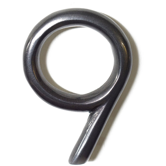 Aluminium Shadow Address Number 9, Round House Numbers, Gun Metal, 5 pouces