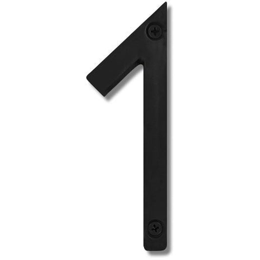 Numéro d'adresse de maison d'ombre à montage flottant, #1, noir, aluminium, 6 pouces