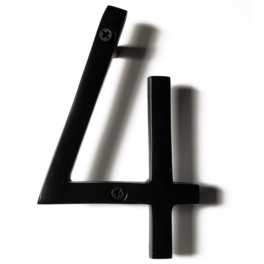 black aluminum number 4, 6inch