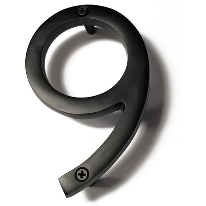 black aluminum number 9, 6inch