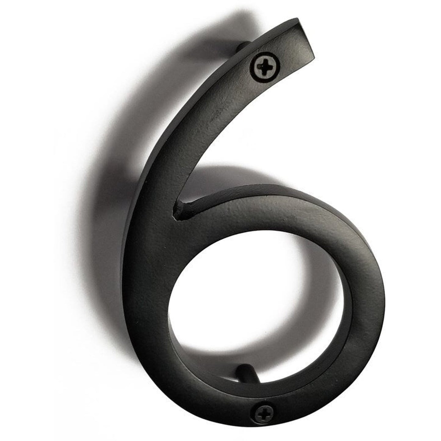 Black Aluminum Number 6, 8 inch