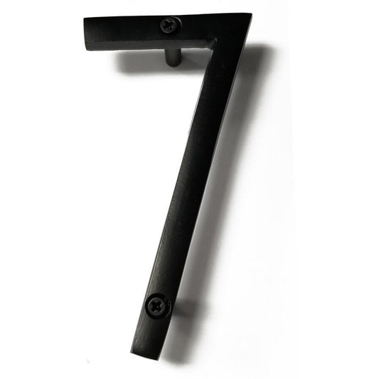 Black Aluminum Number 7, 8 inch