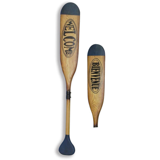 40% Off, Wood Antique Paddle W/Welcome&Bienvenue