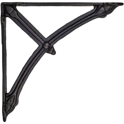 Support d'étagère mural demi-rond avec bras de support, supports d'étagère rustiques, 9,8 pouces, noir