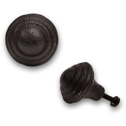 Bouton rond en fonte, bouton de tirage antique, boutons vintage pour armoires de cuisine, meubles - poignées d'armoire rustiques et boutons de porte intérieure pour la maison, noir, 1 pouce