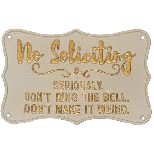 ~NO SOLICITING~ Sign, White, 25% Off