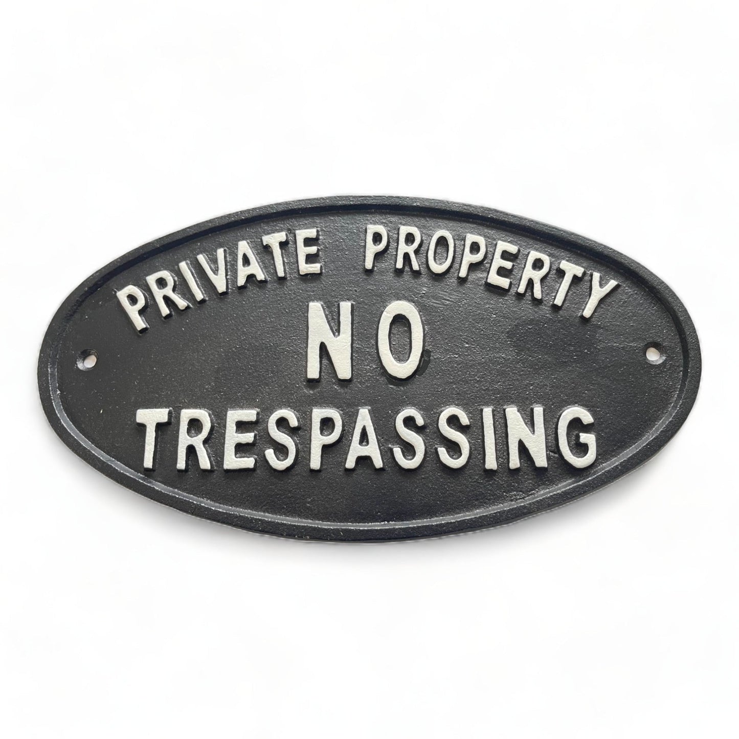 ~Private Property No Trespassing~ Plaque, Black