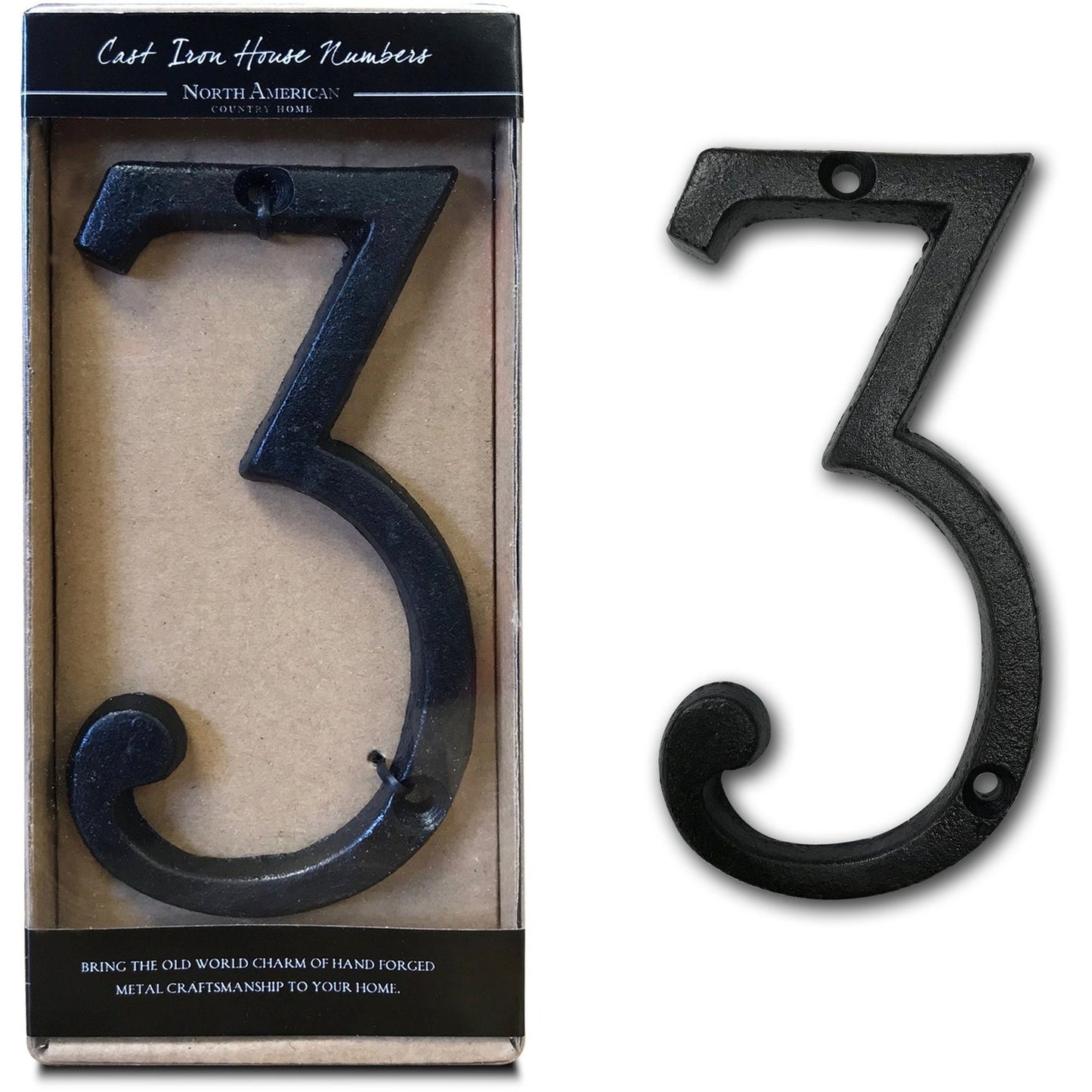 Cast Iron Roman Number 3 BLK