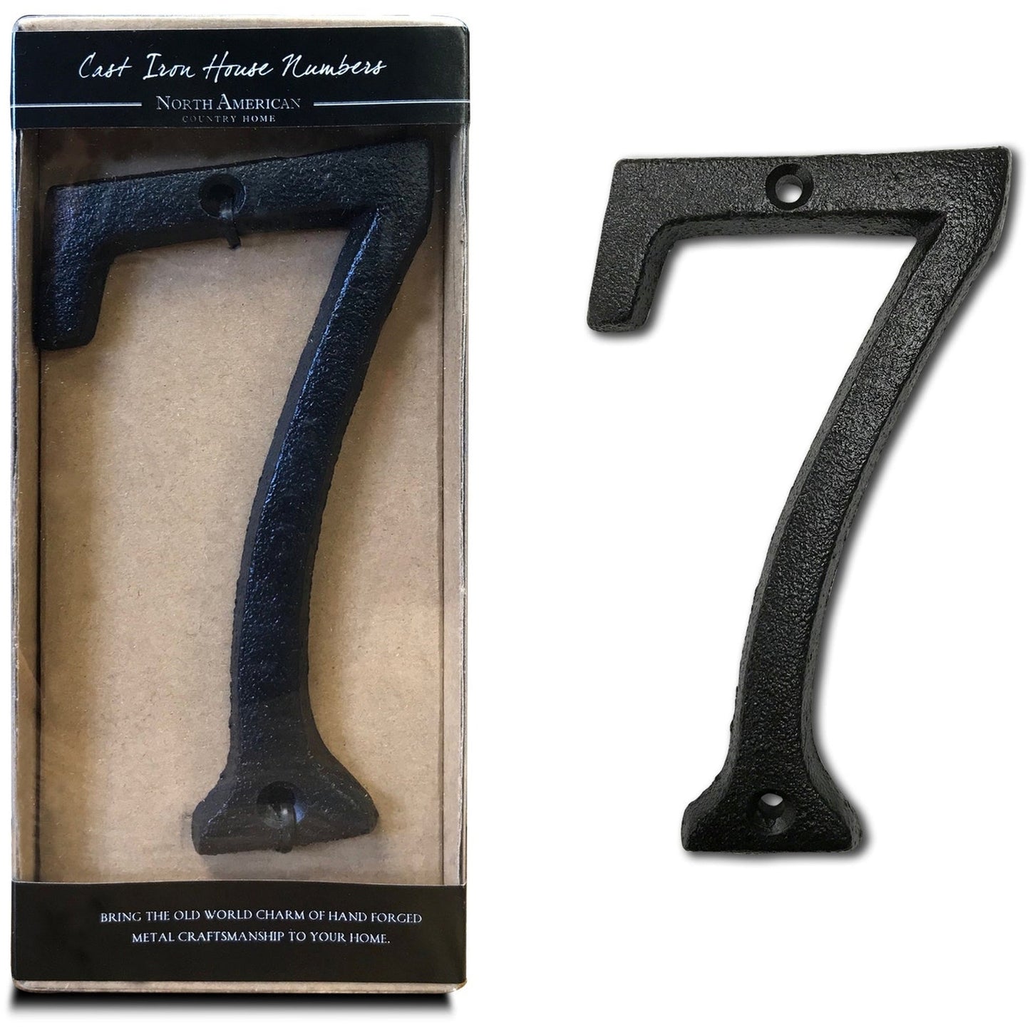 Cast Iron Roman Number 7 BLK