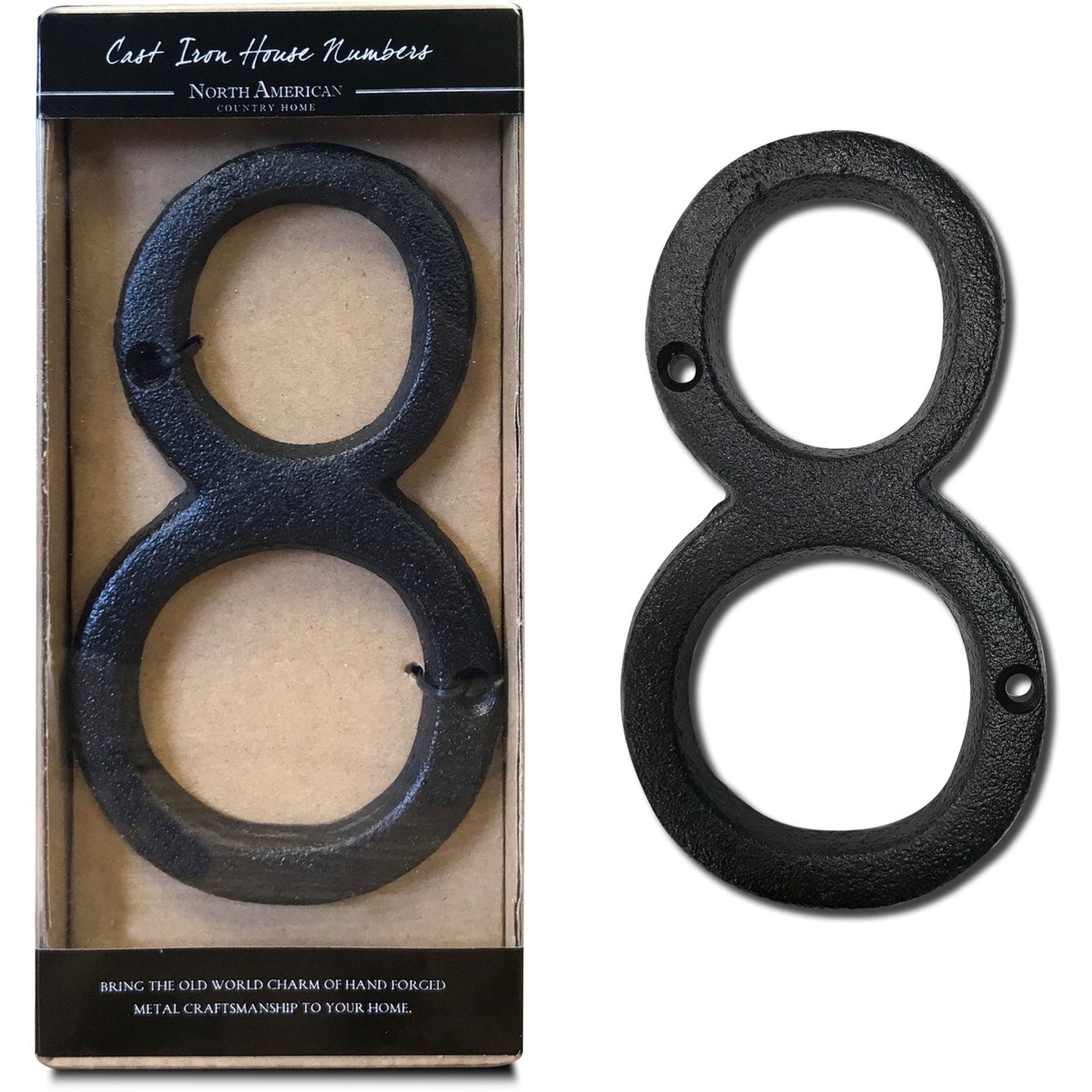 Cast Iron Roman Number 8 BLK