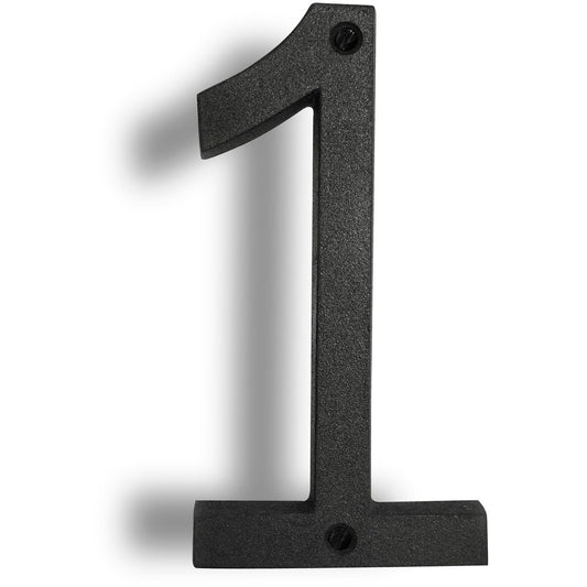 Colonial Wrought Iron Floating Number, 6.5 in, BLK, # 1