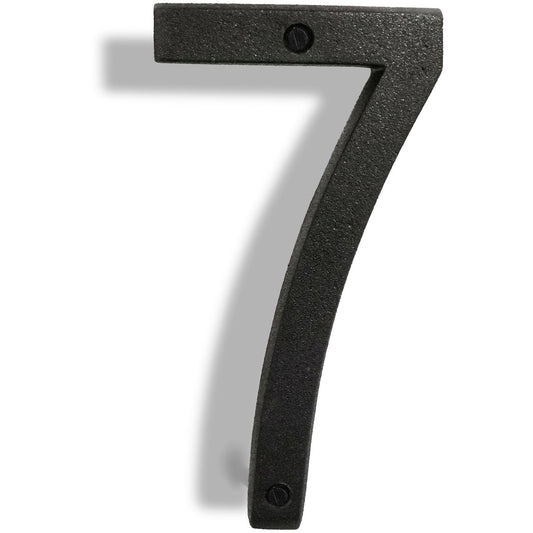 Colonial Wrought Iron Floating Number, 6.5 in, BLK, # 7