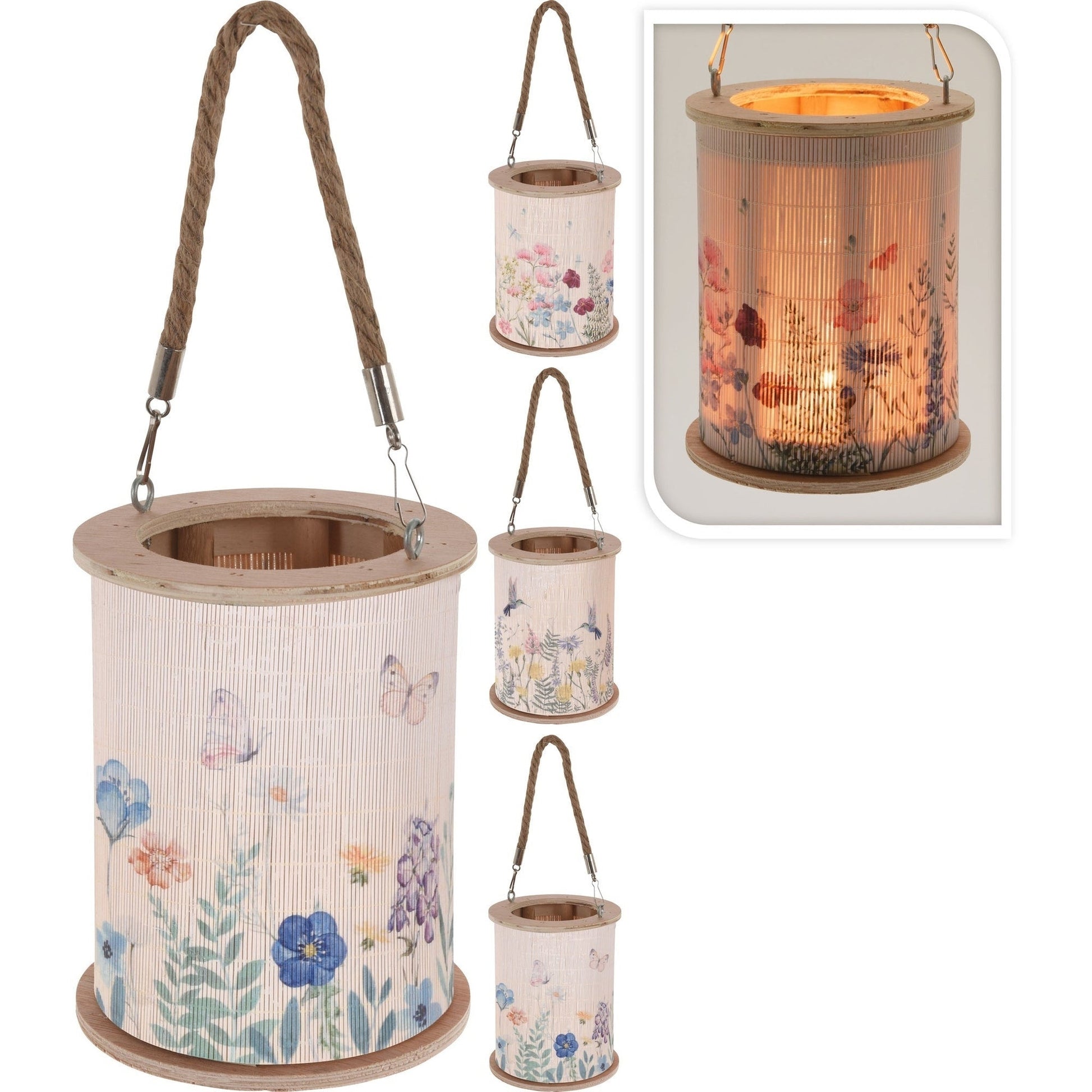 Azul Lantern Bamboo And Wood 3Ass, 35% Off - iDekor8