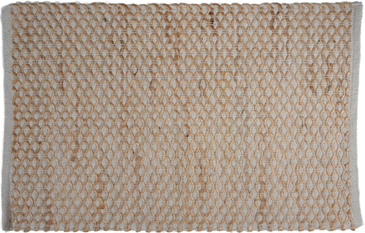 "Tapis, Coton Jute, Taille 60X90Cm. Motif Diamant"