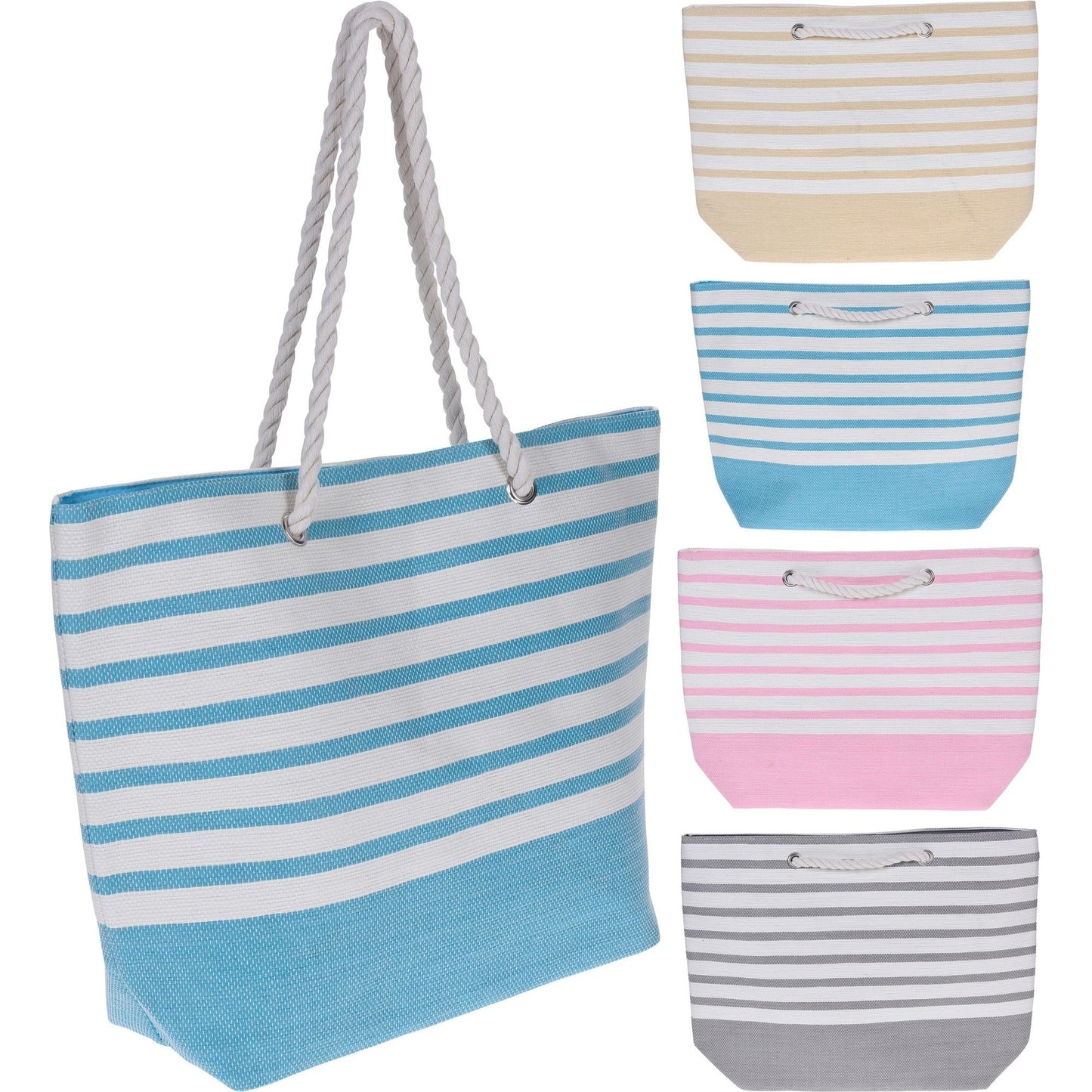 "Sac de Plage Rayé, 4Asst, Taille 52X38X1, 50% DE RÉDUCTION"