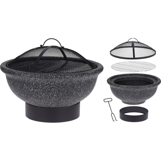 Fire Bowl Round, Mgo Body With BBQ Rac