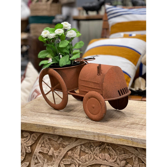 Flower Pot Tractor Model. Rusty Brown., 30% Off, (YVR)