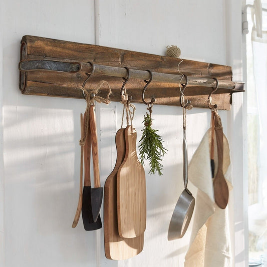 Wooden Wall Rack With Metal Hook, 25% Off