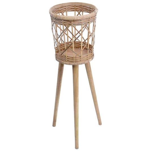 70% Off, Rattan Flower Stand, Large, 14.2(D)X32.5 In