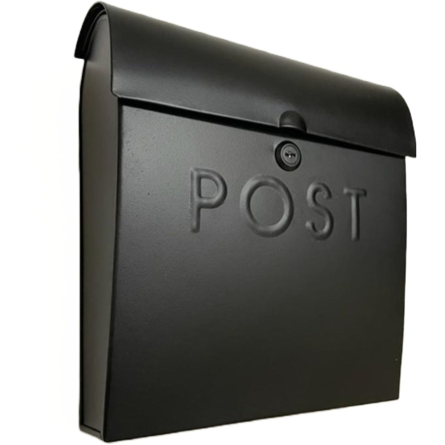 Black Euro Mailbox POST W/Lock