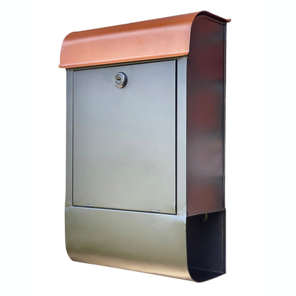 Dominion Iron Mailbox Black & Copper, W/lock & Holder