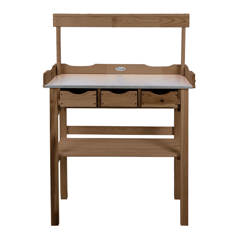 Potting Table With Upper Shelf