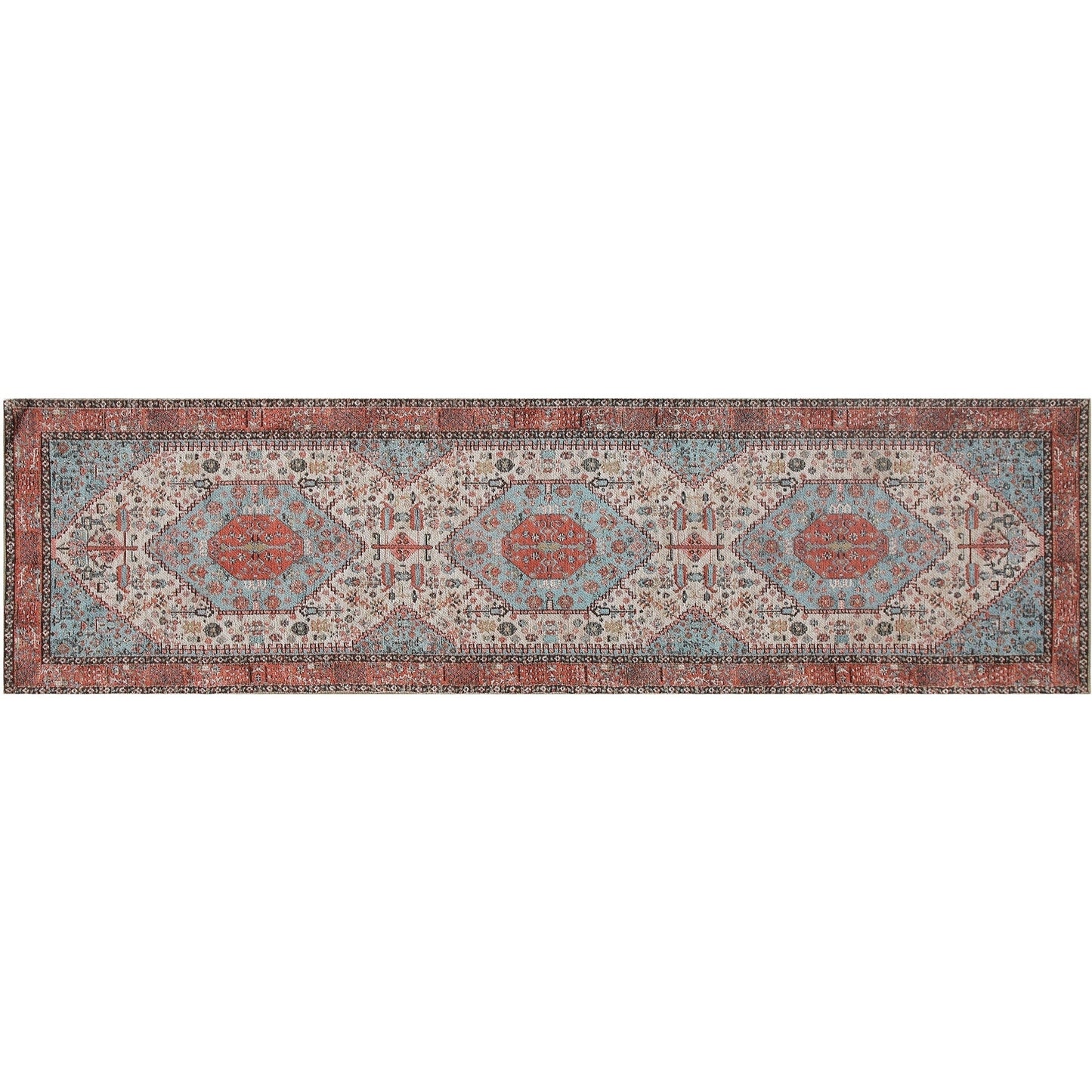 "Tapis tissé Heriz, 2x7 pieds, Multi, 10% de réduction"