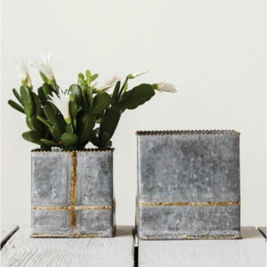 Iron Sq. Planter Set Of 2, 30% off