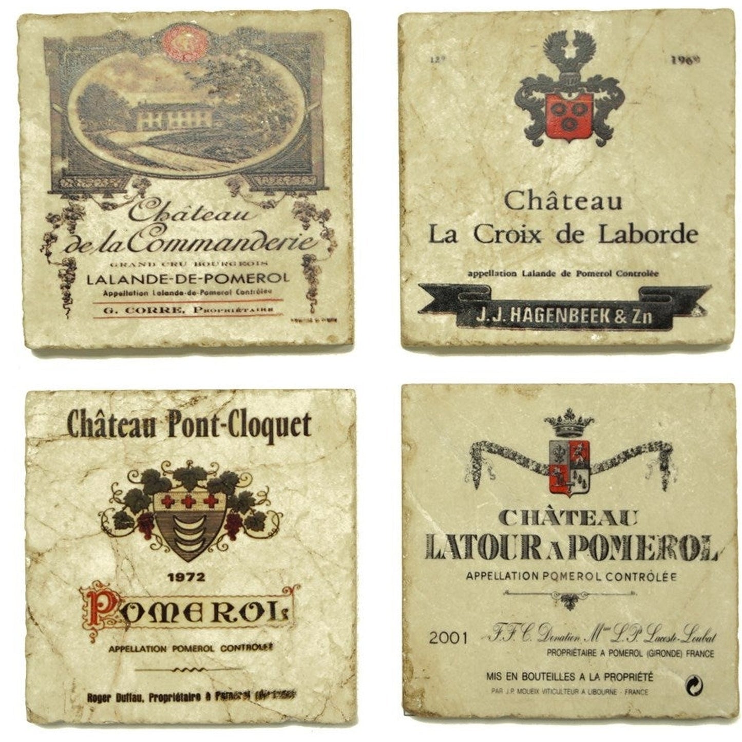 Série Pomerol Ensemble/4 sous-verres