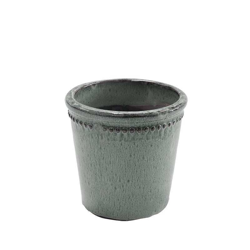 Flower Pot Glazed Grey 9CM