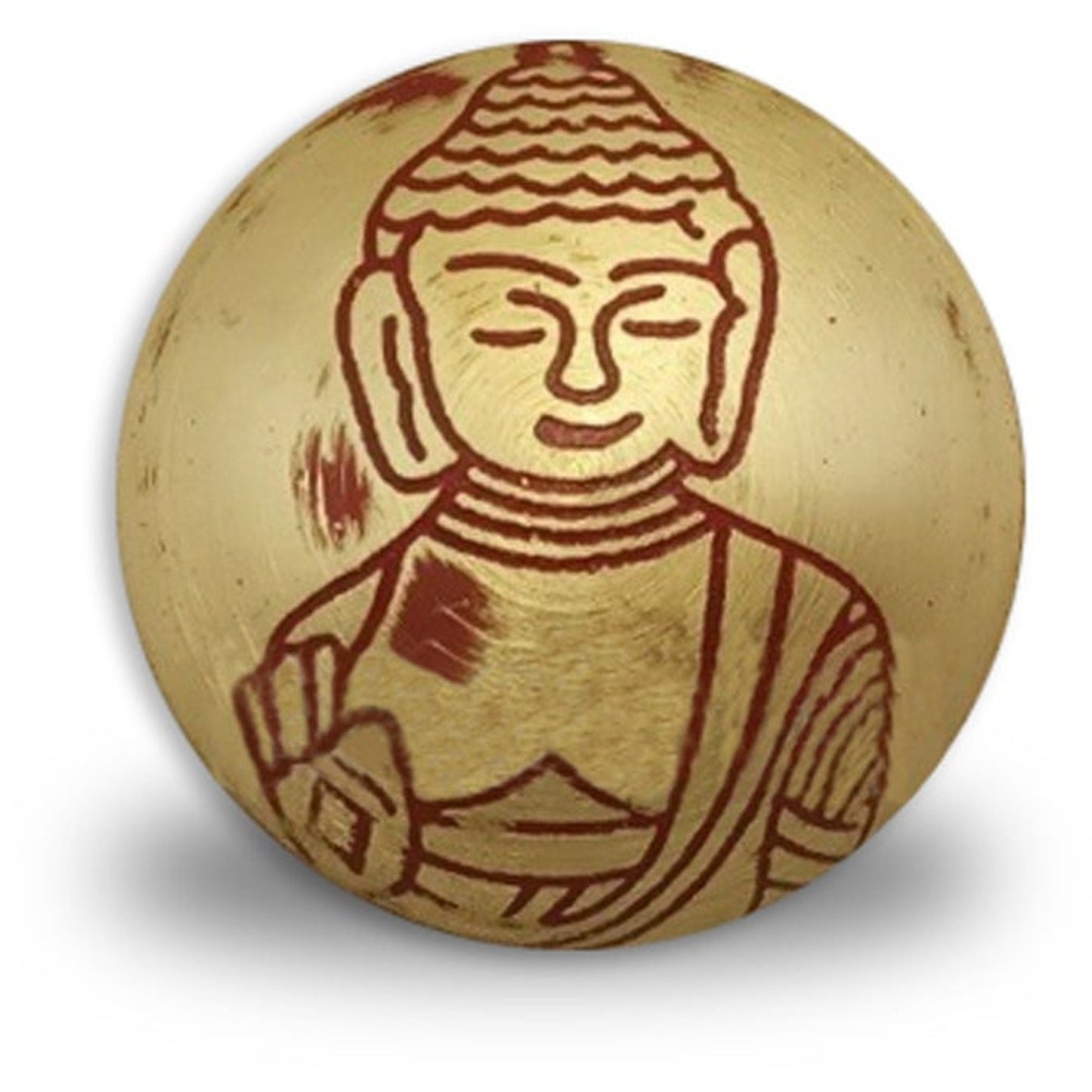 Brass Etched Colored Knobs, Buddha