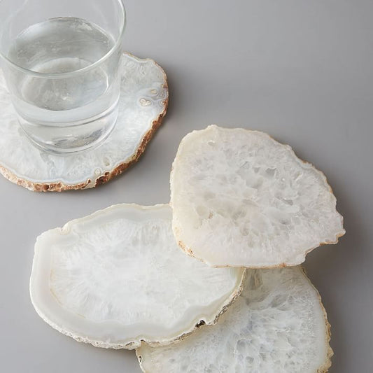 40% Off, White Agate Resin Coasters , 4.5X4.5 inches