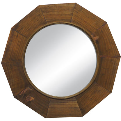 50% Off, Octagon Wooden Mirror, 21.7inch, Mirror: 13.4(D) i