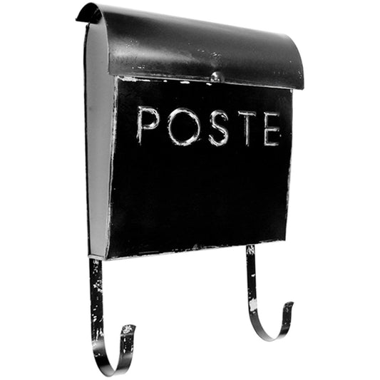 Boîte aux lettres Euro rustique noir rustique avec POSTE