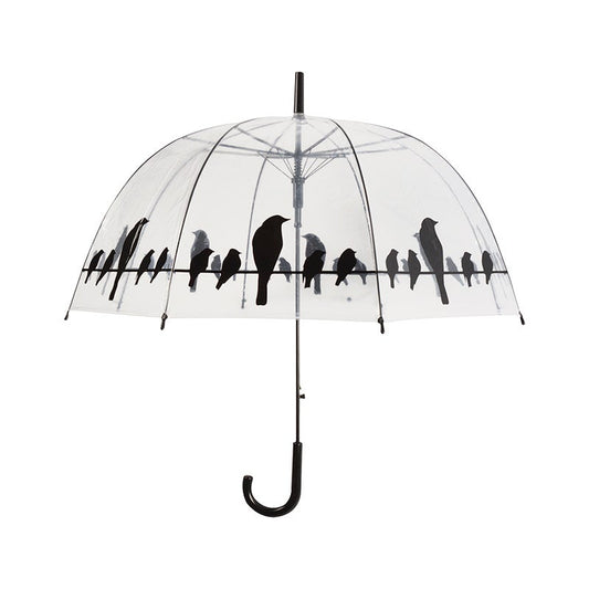 Parapluie Transparent Oiseaux Sur Fil