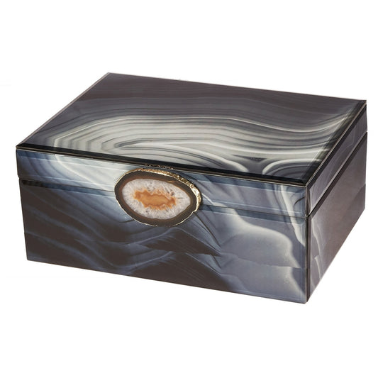 50% Off Marble Glass Box Grey, Large