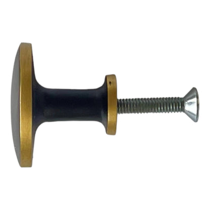 Brass Knob, Matt Black, 1.2 in