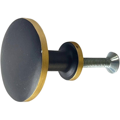 Brass Knob, Matt Black, 1.2 in