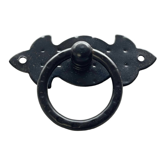 Iron Ring Puller On Plate, Black Forge, 2.6 in