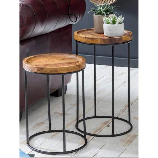 Thompson Wooden Side Table, Set Of 2