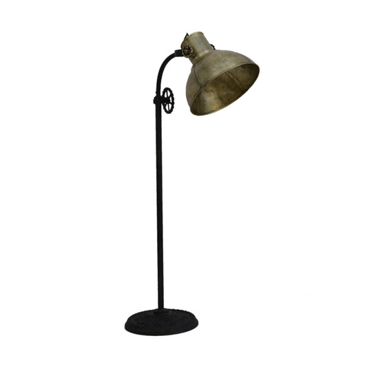 Industrial Iron Lamp, Antique Brass, 15% Off