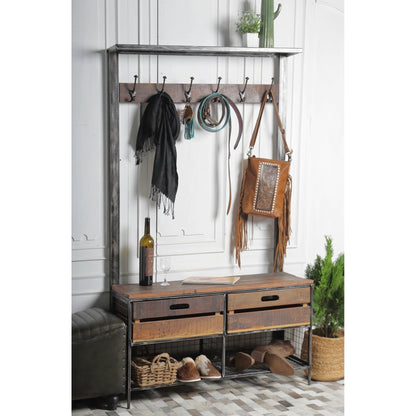 Reclaimed Wooden Entryway Coat Rack