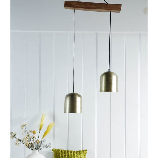 2-Light Pendant Light, Brass Finish, 60% Off